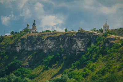 Panoramic view of temple building against sky