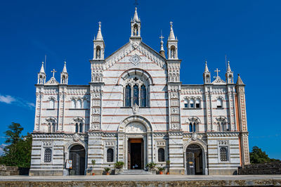 Neogothic sanctuary of nostra signora di montallegro  over the village of rapallo 