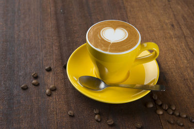 Coffee cup on table