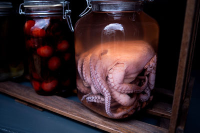 Close-up of food on table