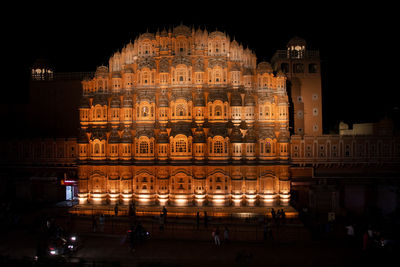 View of illuminated building at night