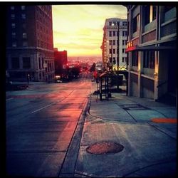 City street at sunset