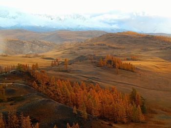 High angle view of landscape against sky