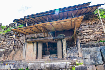 Low angle view of built structure against sky