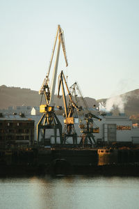 Cranes at harbor
