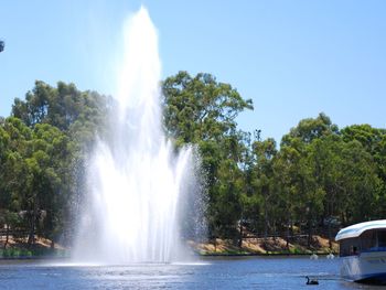 View of fountain in park