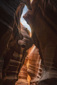 Low angle view of rock formation