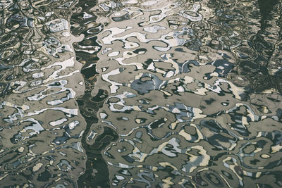 Full frame shot of rippled water in lake