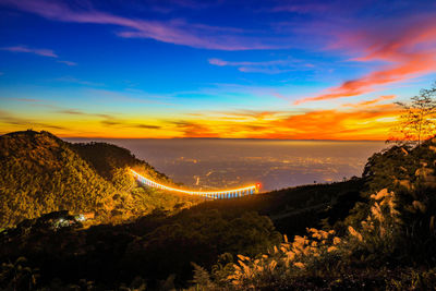 Scenic view of landscape against sky during sunset