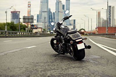 Motorcycle on street in city