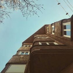 Low angle view of building against clear sky