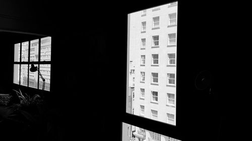 Building seen through window