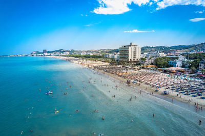 High angle view of beach against sky