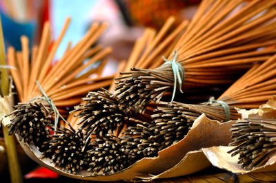 Bunch of incense sticks in the asian market