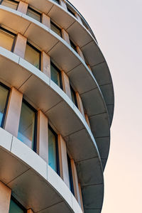 Low angle view of spiral staircase against sky