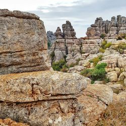 Rock formation against sky