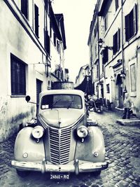 Cars parked in front of building
