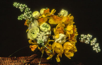 Close-up of flowers in basket