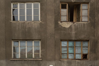 Low angle view of windows on building