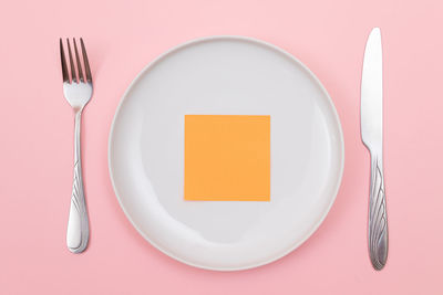 Directly above shot of breakfast on table