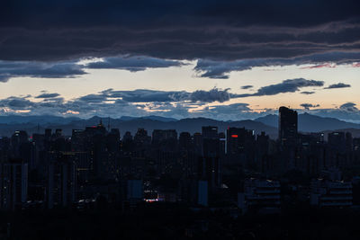 City lit up at night