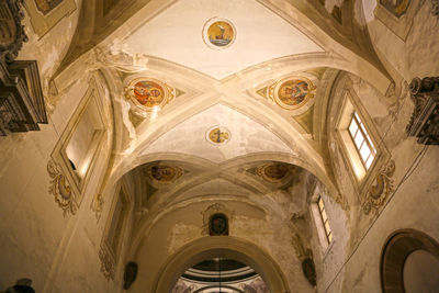 Low angle view of ceiling of building