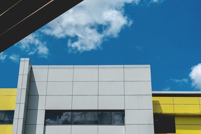 Low angle view of modern building against sky