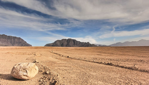 Desert with mountains. panorama of a desert in afghanistan with mountains in the background