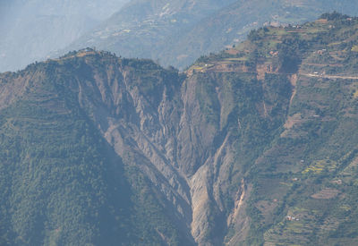 High angle view of mountain range