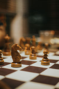 Close-up of chess board
