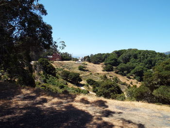 Scenic view of landscape against clear sky