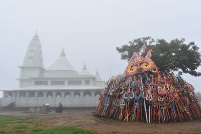 Temple against building