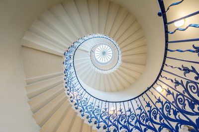 Low angle view of spiral stairs