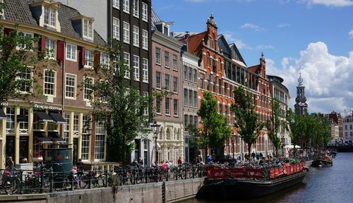 View of canal along buildings