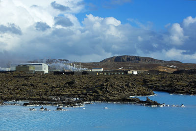 Geothermal bath blue lagoon in west iceland