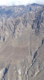 Aerial view of mountains against sky