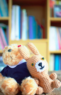 Close-up of stuffed toy at home