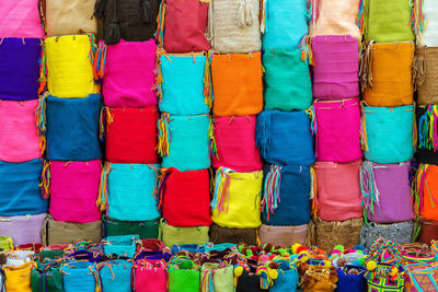 Full frame shot of textile on retail display 