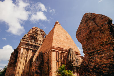 Low angle view of temple against sky