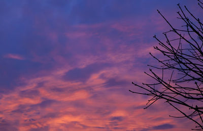 Low angle view of sky at sunset