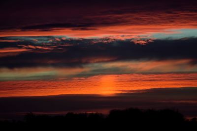 Scenic view of dramatic sky during sunset