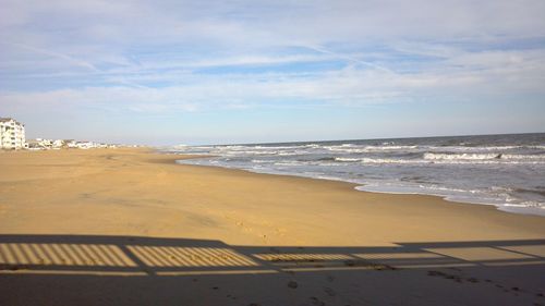 Scenic view of beach against sky