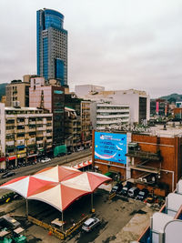 Buildings in city against sky