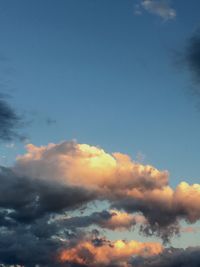 Low angle view of clouds in sky