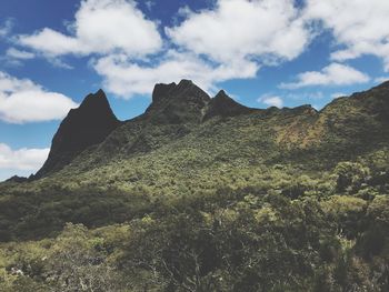 Low angle view of mountain against sky