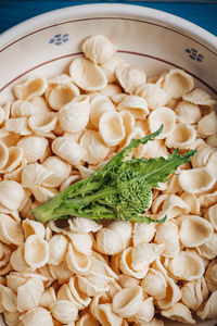 High angle view of fresh vegetables in bowl