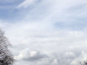 Low angle view of cloudy sky