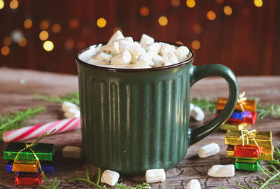 Close-up of coffee on table