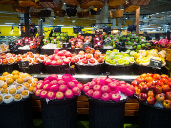 Various fruits for sale at market stall