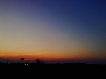 Silhouette of landscape at sunset